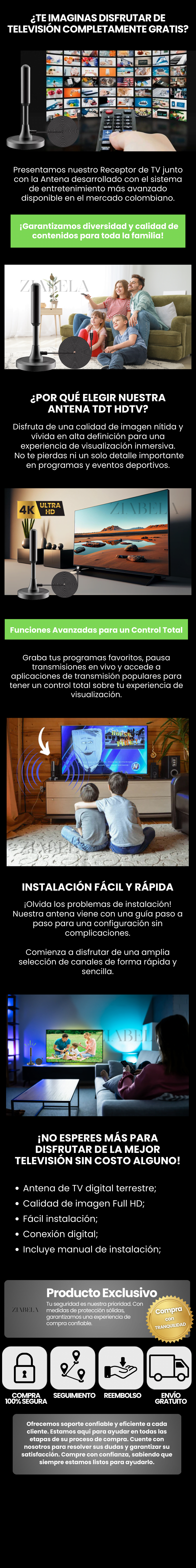 Antena HDTV TDT- Funciona en todos los televisores 7 VICENTE ANTENA LP 1