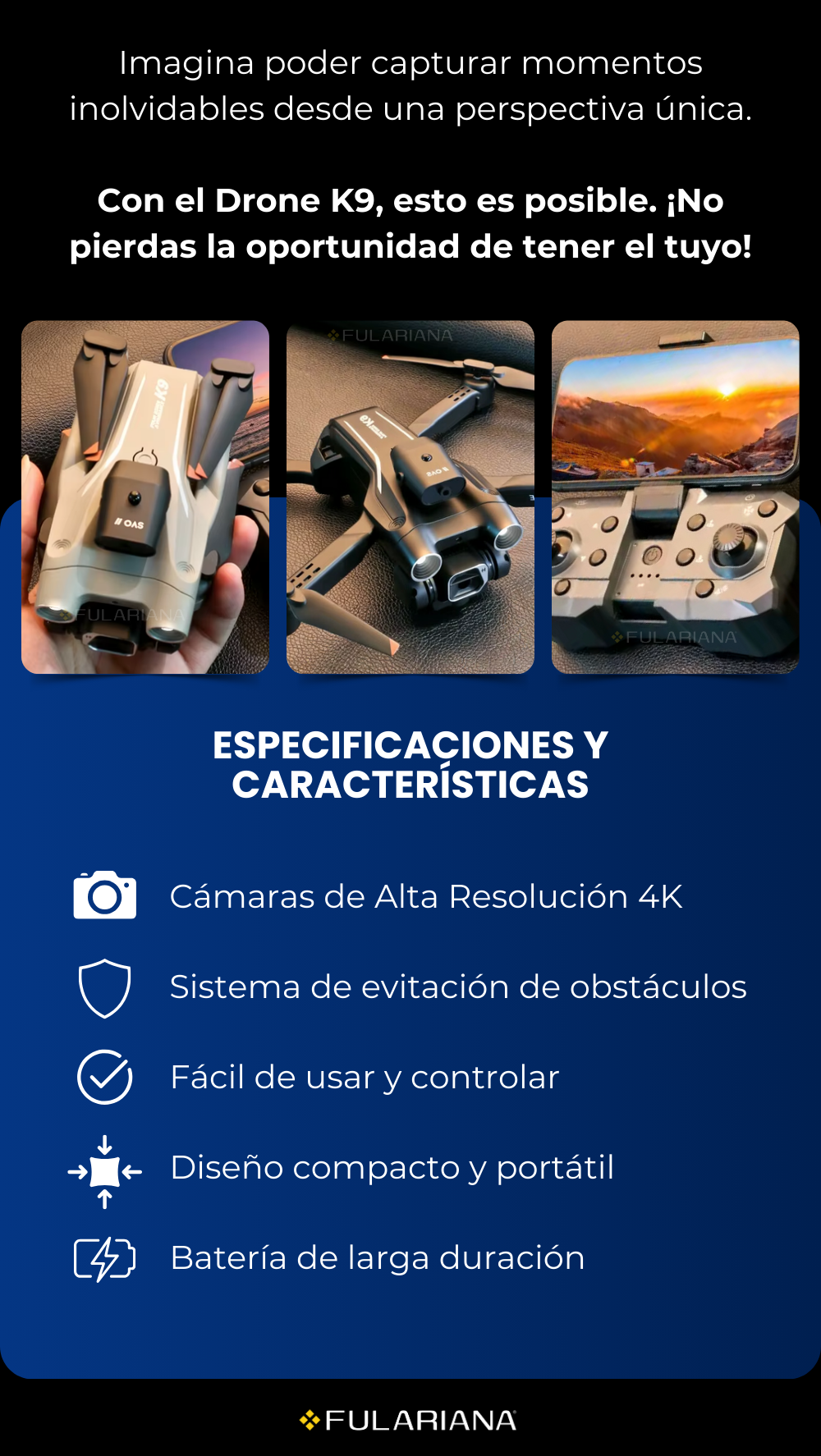3 LP DRONE K9 CAMERA HD VICENTE