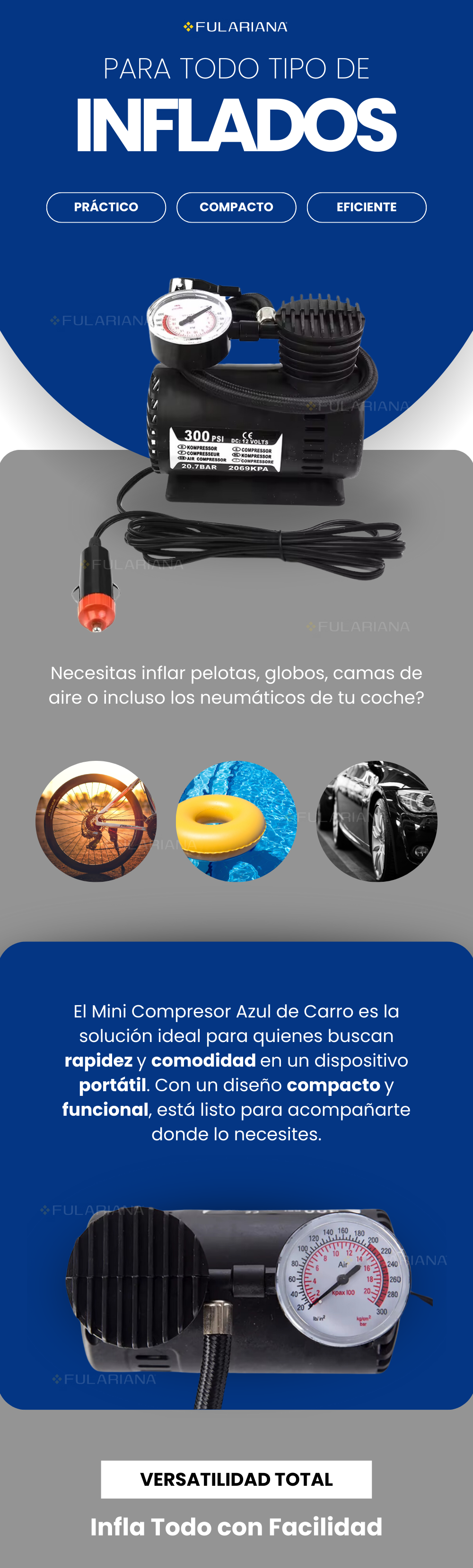 Compresor Mini Azul De Carro 16 LP COMPRESSOR MINI AZUL VICENTE PART 1